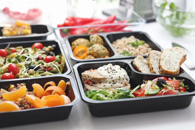 Fresh portion-controlled Model Health Meals arranged for convenient weekly meal prep